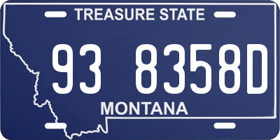 MT license plate 938358D