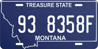 MT license plate 938358F
