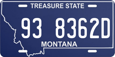 MT license plate 938362D