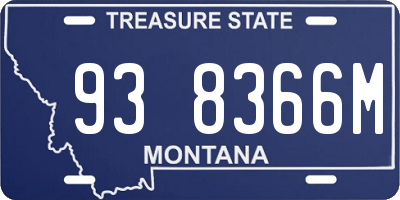 MT license plate 938366M