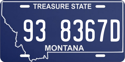MT license plate 938367D