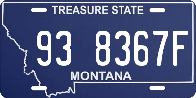 MT license plate 938367F
