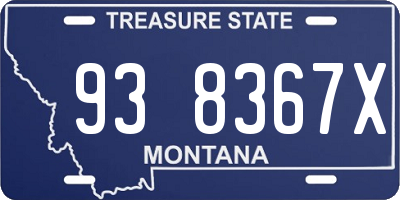 MT license plate 938367X