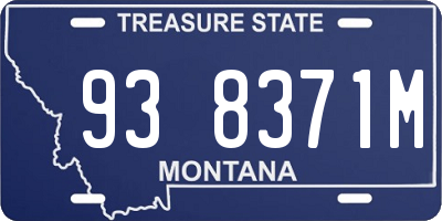 MT license plate 938371M