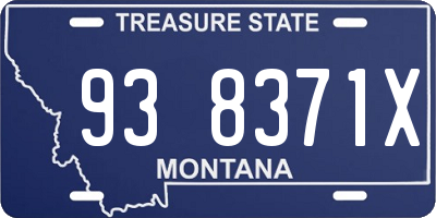 MT license plate 938371X