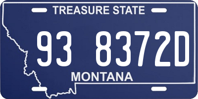 MT license plate 938372D