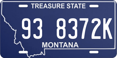 MT license plate 938372K