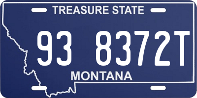 MT license plate 938372T