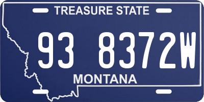 MT license plate 938372W