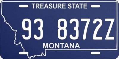 MT license plate 938372Z