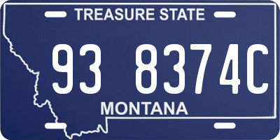 MT license plate 938374C