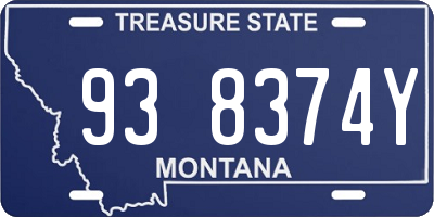 MT license plate 938374Y