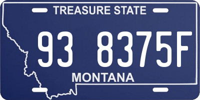 MT license plate 938375F