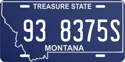 MT license plate 938375S