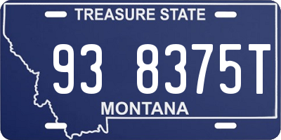 MT license plate 938375T