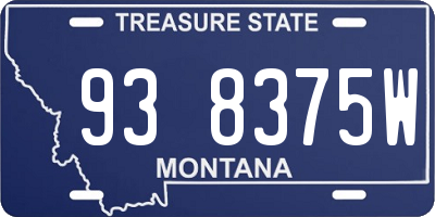 MT license plate 938375W