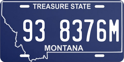MT license plate 938376M