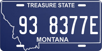 MT license plate 938377E