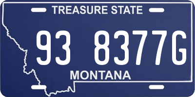 MT license plate 938377G