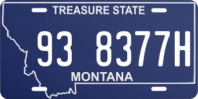 MT license plate 938377H