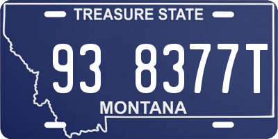 MT license plate 938377T