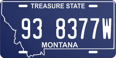 MT license plate 938377W