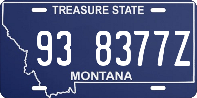 MT license plate 938377Z