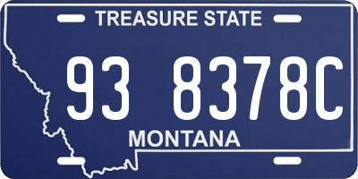 MT license plate 938378C