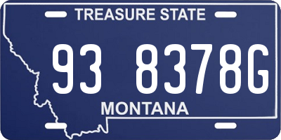 MT license plate 938378G