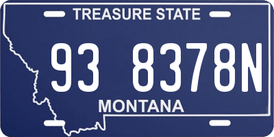 MT license plate 938378N