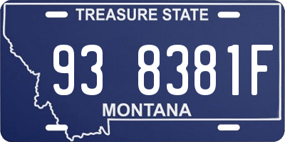 MT license plate 938381F