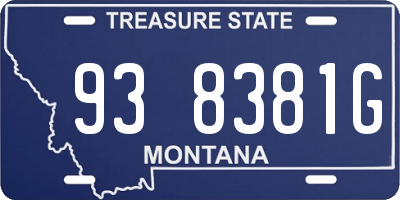 MT license plate 938381G