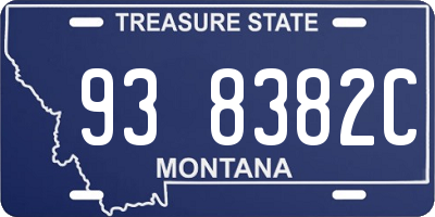 MT license plate 938382C