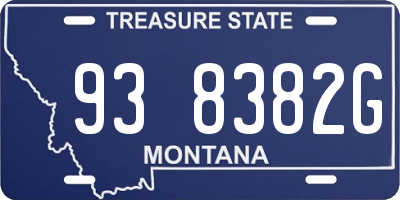 MT license plate 938382G