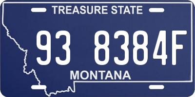 MT license plate 938384F