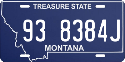 MT license plate 938384J