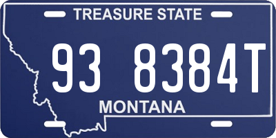 MT license plate 938384T
