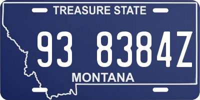 MT license plate 938384Z