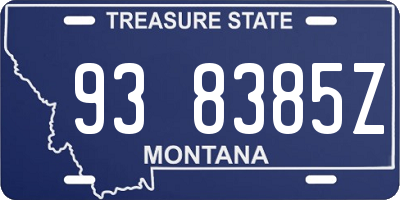MT license plate 938385Z