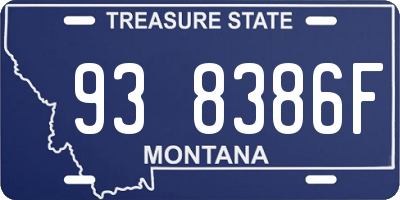 MT license plate 938386F