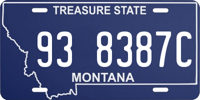 MT license plate 938387C