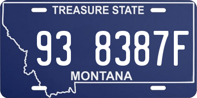 MT license plate 938387F