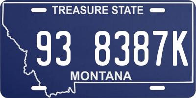 MT license plate 938387K