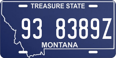 MT license plate 938389Z