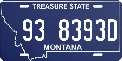 MT license plate 938393D