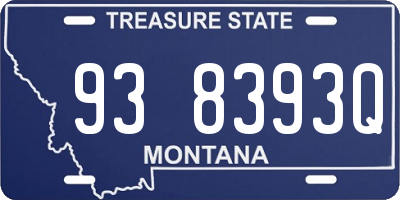 MT license plate 938393Q
