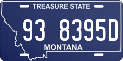 MT license plate 938395D