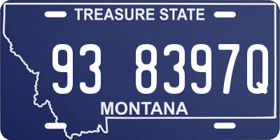 MT license plate 938397Q