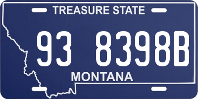 MT license plate 938398B