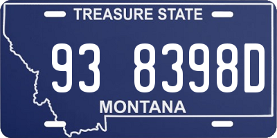 MT license plate 938398D